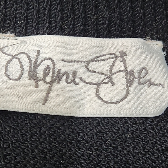 VINTAGE 80s ST.JOHN CLASSIC Evening KNIT SKIRT Set, Black, Women's Small - Picture 9 of 16